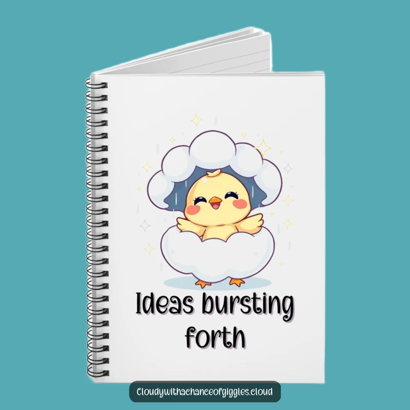 Funny Giggling Chick Cloud Notebook: Jot Down Happy Thoughts