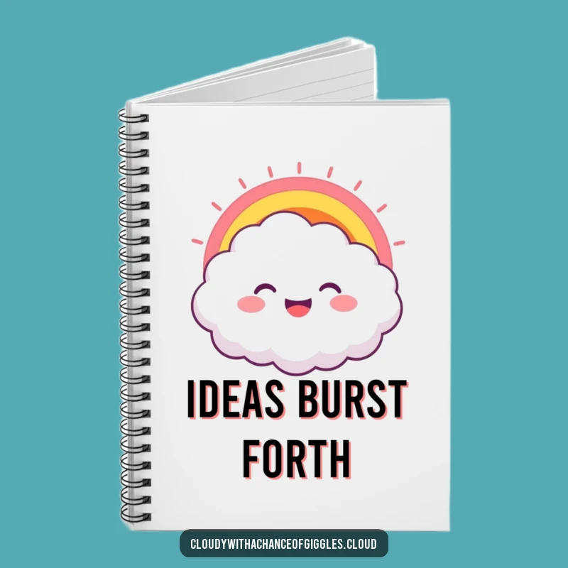 Funny Cloud Rainbow Grin Notebook: Jot Down Ideas with Bursting Joyful Humor