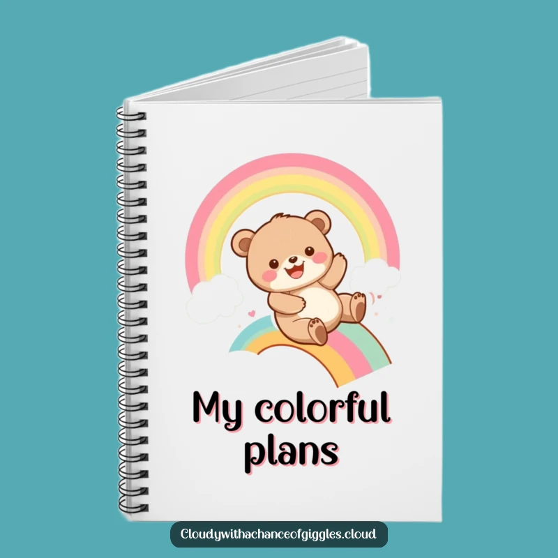 Funny Bear Cub Rainbow Slide Notebook: Jot Down Playful Memories, Perfect Gift