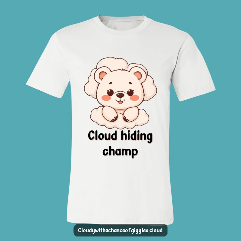 Funny Bear Cub Cloud Peek T-Shirt - Cute & Comical Tee!