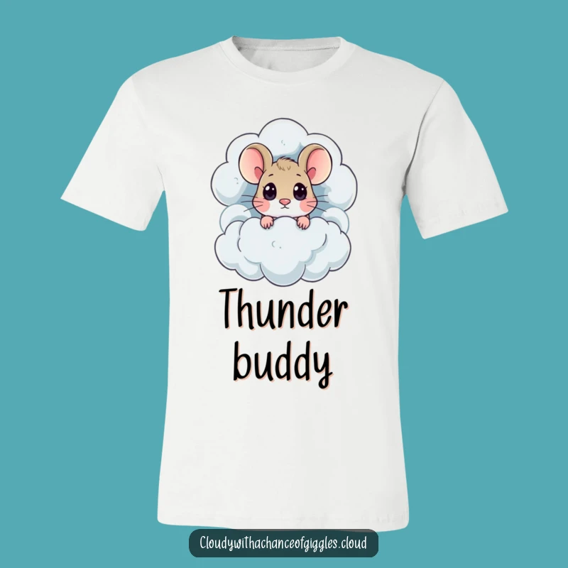 Funny Mouse Thundercloud T-Shirt: Bold Cartoon Style and Humor