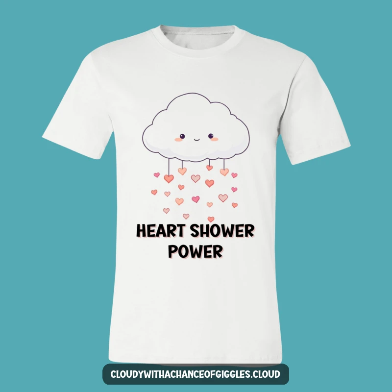 Funny Cloud Raining Hearts T-Shirt - Wear Your Heart Out!