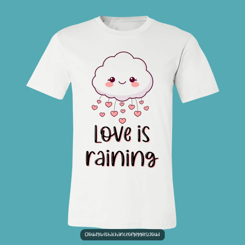 Funny Cloud Heart Rain T-Shirt: Wearable Joy, Perfect Cute Graphic Tee Gift!