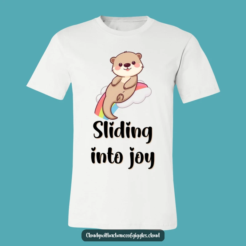 Funny Otter Rainbow T-Shirt: Wearable Joy and Cartoon Adventure