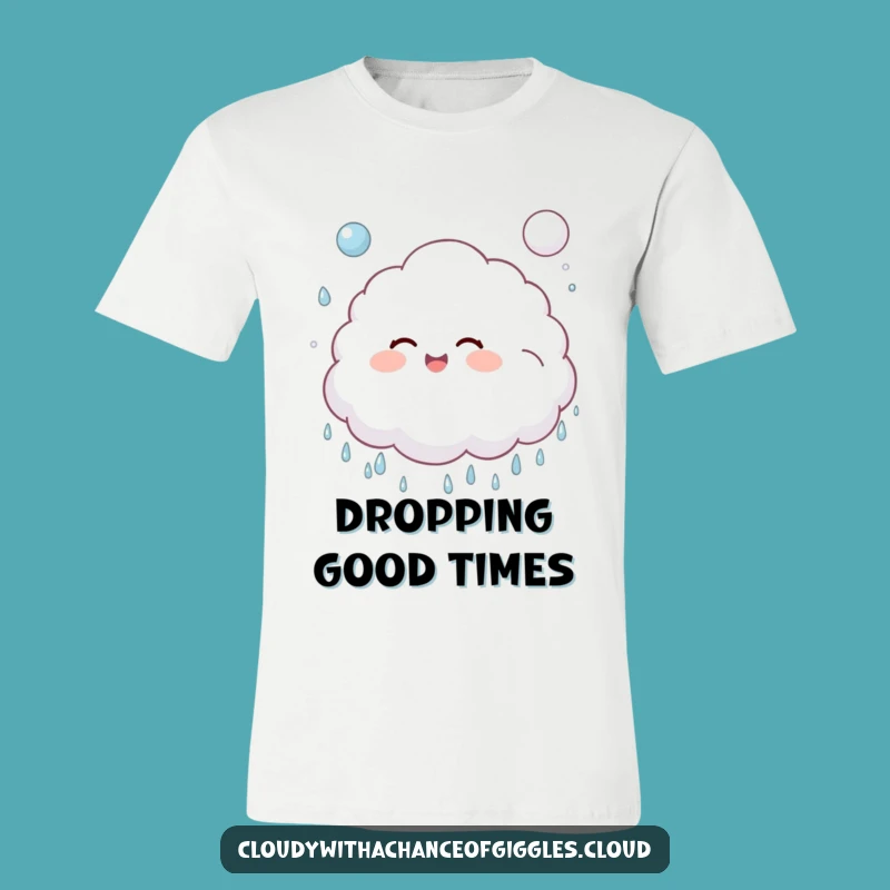 T-Shirt: Funny Giggling Cloud Child Raindrop - Playful Joy Gift!