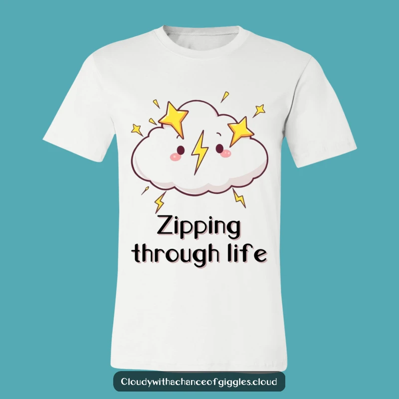 Funny Star Lightning Cloud T-Shirt: Cosmic Power Unleashed - Hilarious Tee!