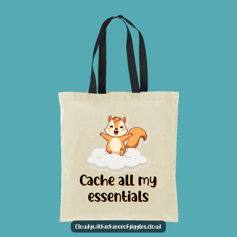 Funny Squirrel Cloud Tote Bag: Silly Leaper Bag, Perfect Funny Gift for Errands