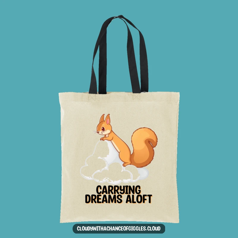 Funny Cloud Squirrel Tote: Carry Your Dreams, Whimsical Funny Gift!