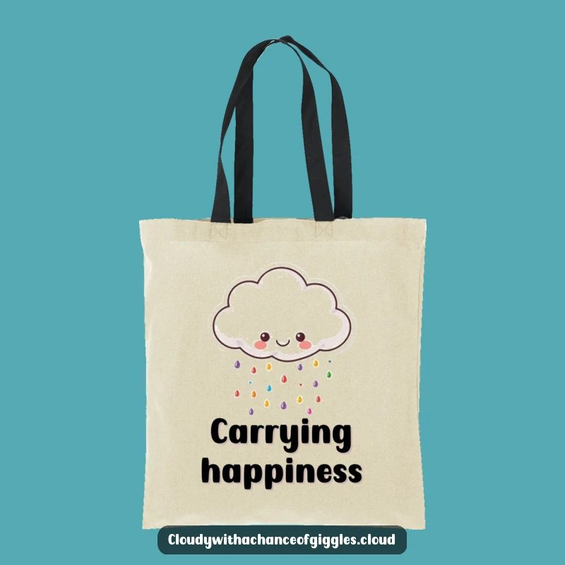 Funny Happy Cloud Tote Bag: Carry Your Sunshine - A Hilarious Gift for Essentials!