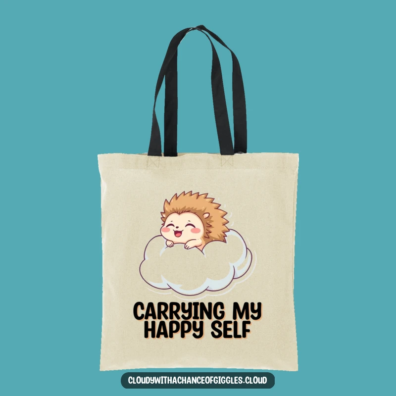 Funny Hedgehog Cloud Tote Bag: Delighted Roller Bag, Perfect Funny Gift for Errands