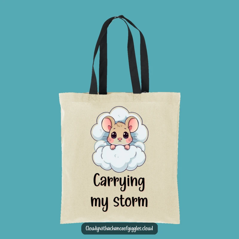 Funny Mouse Thundercloud Tote Bag: Carry Your Curiosity in Style