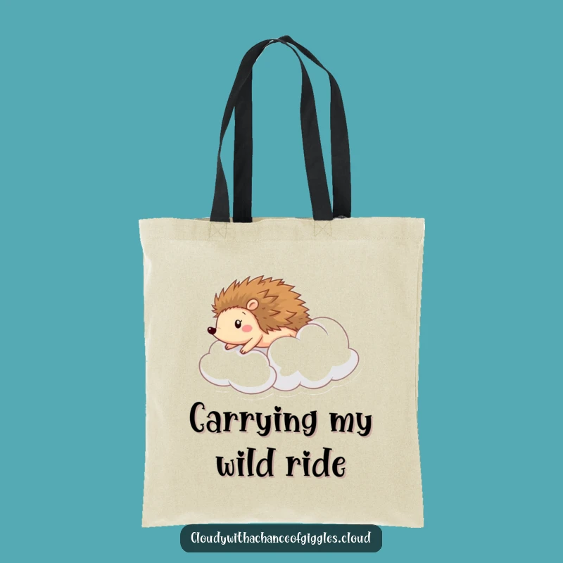 Funny Hedgehog Cloud Tote Bag: Carry Your Fun & Style