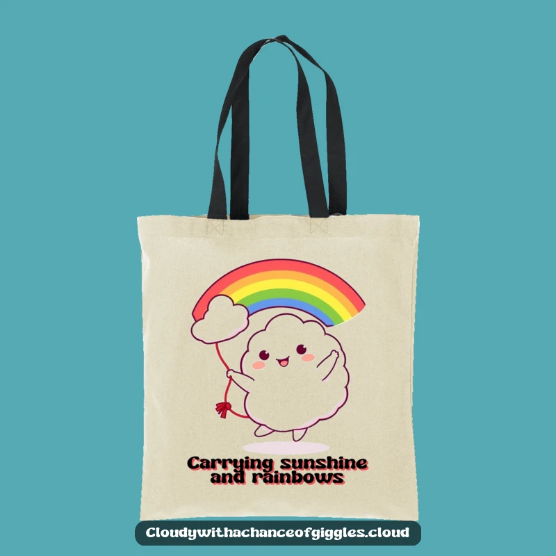 Funny Cloud Rainbow Jump Rope Tote Bag: Stylish Accessory, Perfect Funny Gift