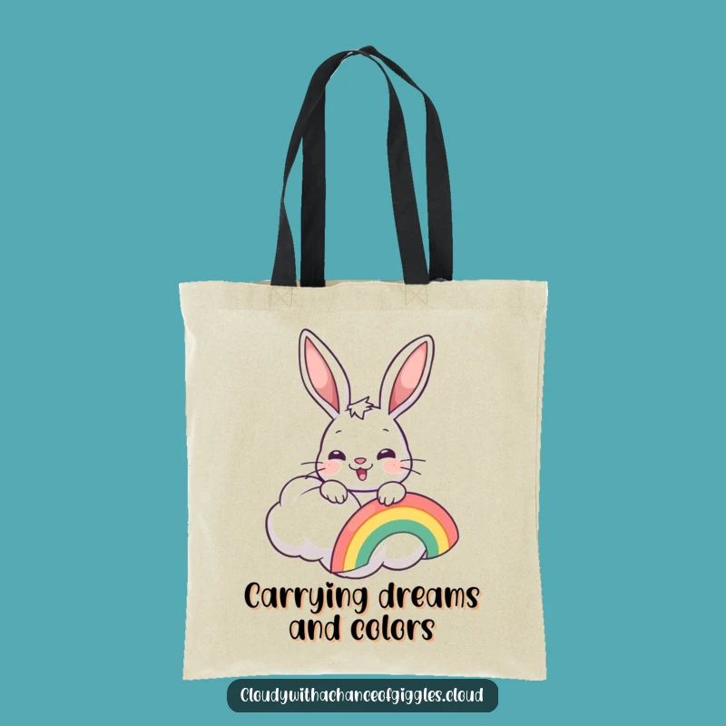 Funny Bunny Rainbow Tote Bag: Carry Your Essentials with Style