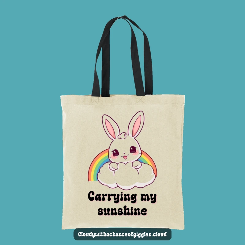 Funny Bunny Rainbow Tote Bag - Carry Your Magic, Ideal Gift