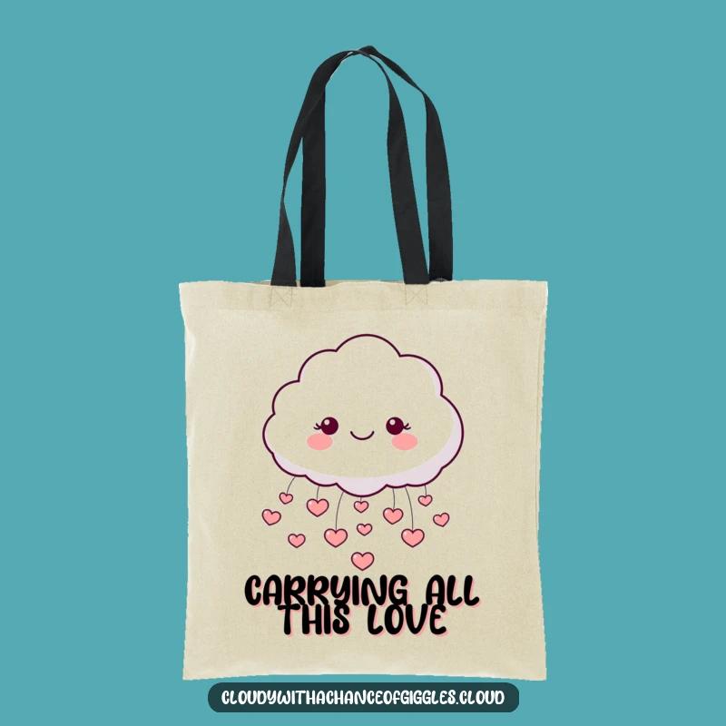 Funny Cloud Heart Rain Tote Bag: Stylish Carry-all, Cute Happy Design Bag Gift!