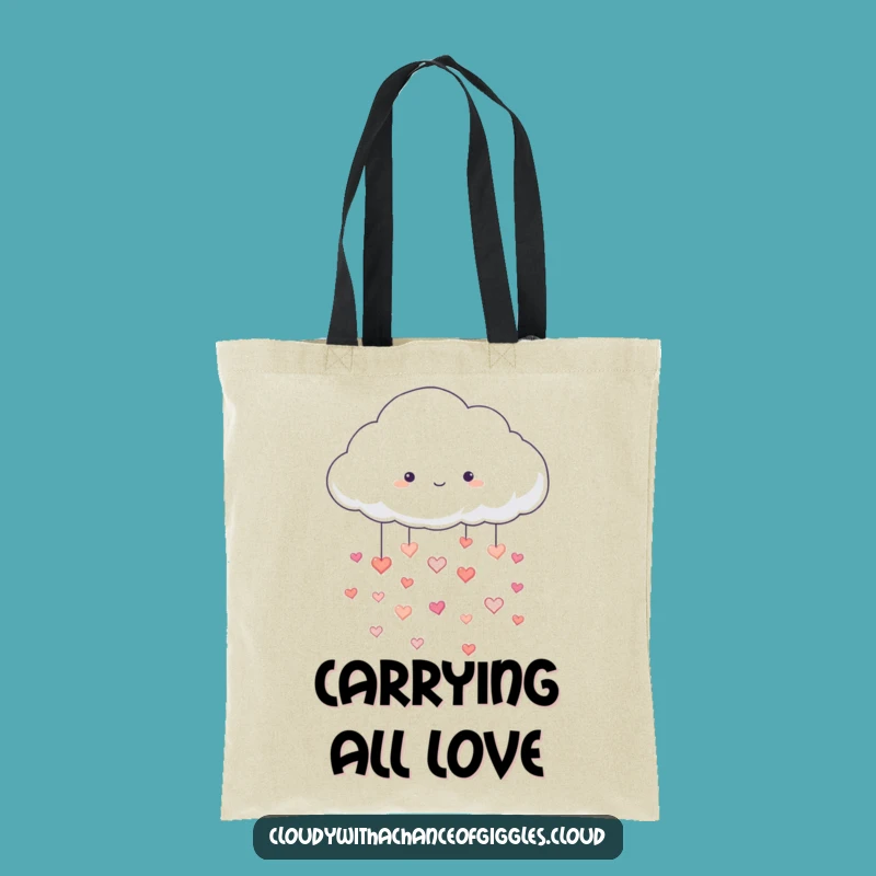 Funny Cloud Raining Hearts Tote Bag - Carry Joy Everywhere!
