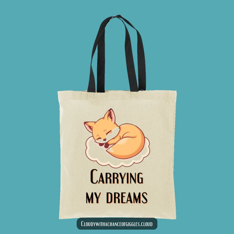 Funny Sleepy Fox Cloud Tote Bag: Carry Your Dreams in Style