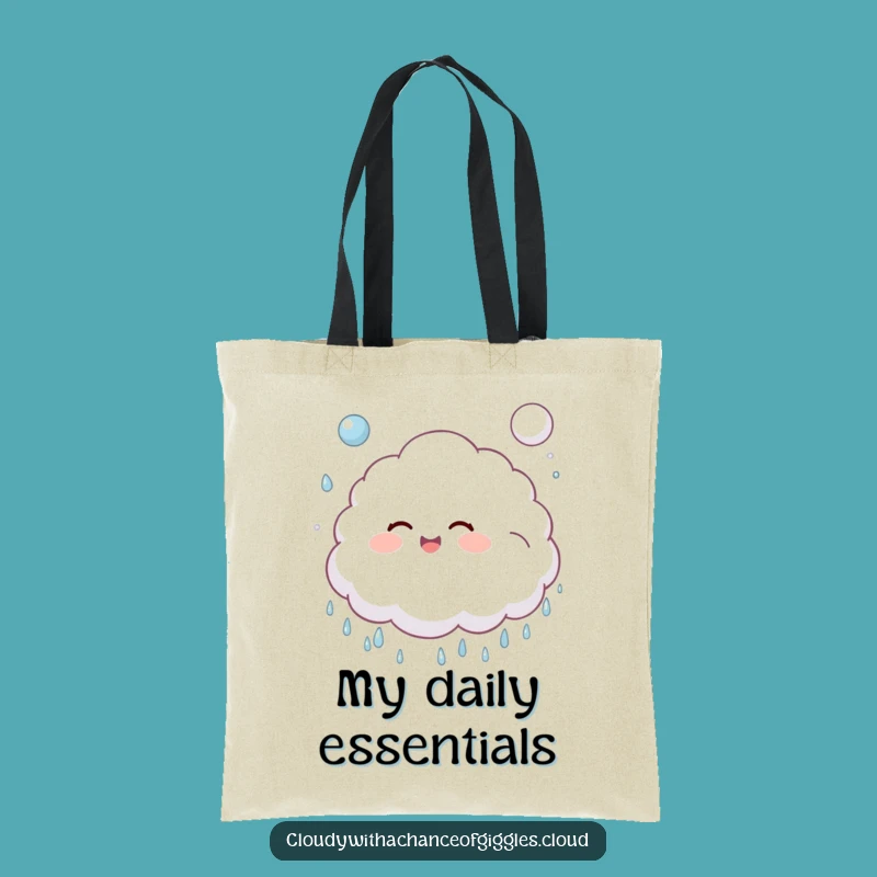Funny Cloud Child Raindrop Tote Bag - Carry Your Giggles Gift!